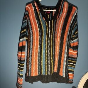 Striped Multicolor Sweater Hoodie